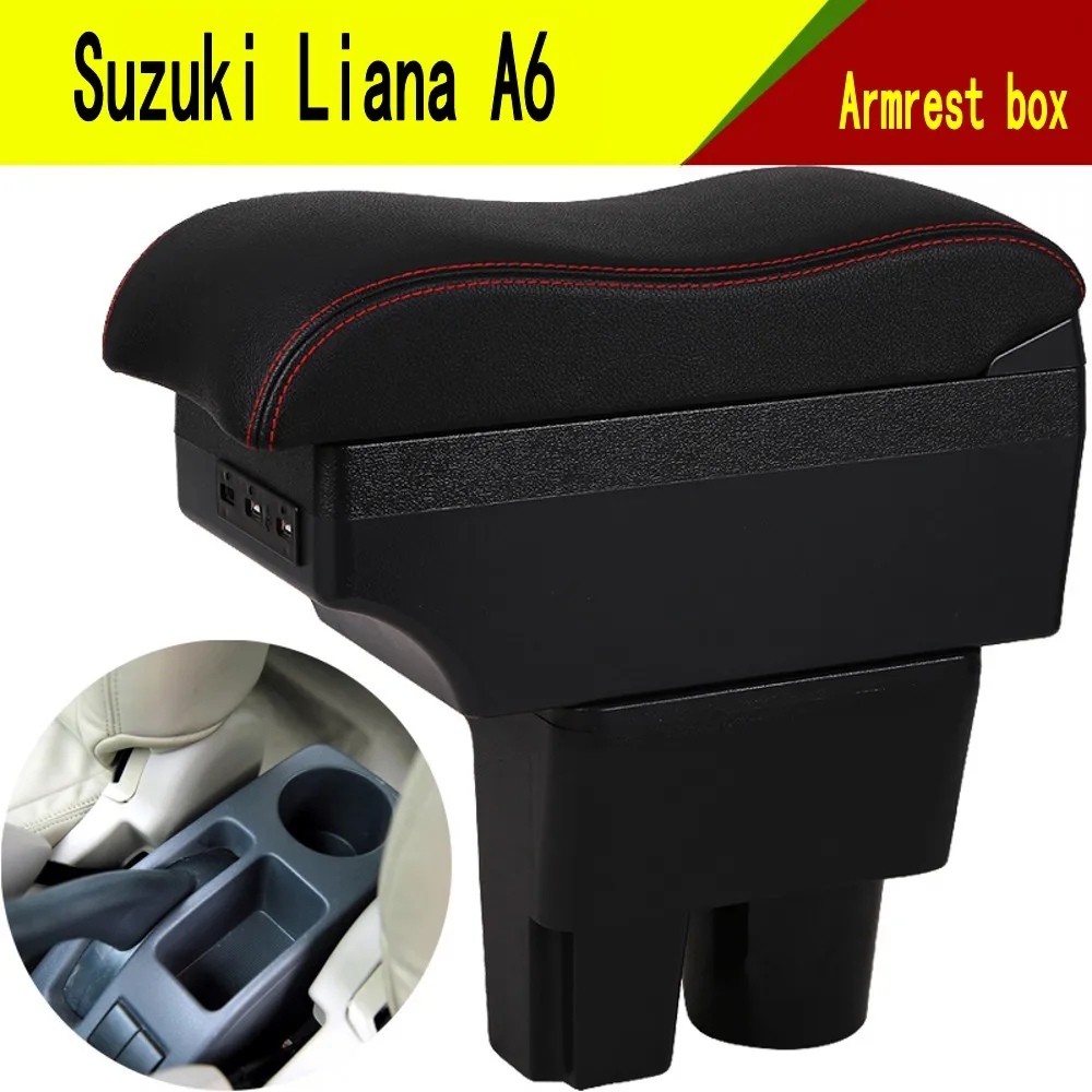 Для Suzuki Liana A6 подлокотник коробка центральный магазин Aerio содержимое коробка с подстаканником пепельница украшения продукты с USB interfac