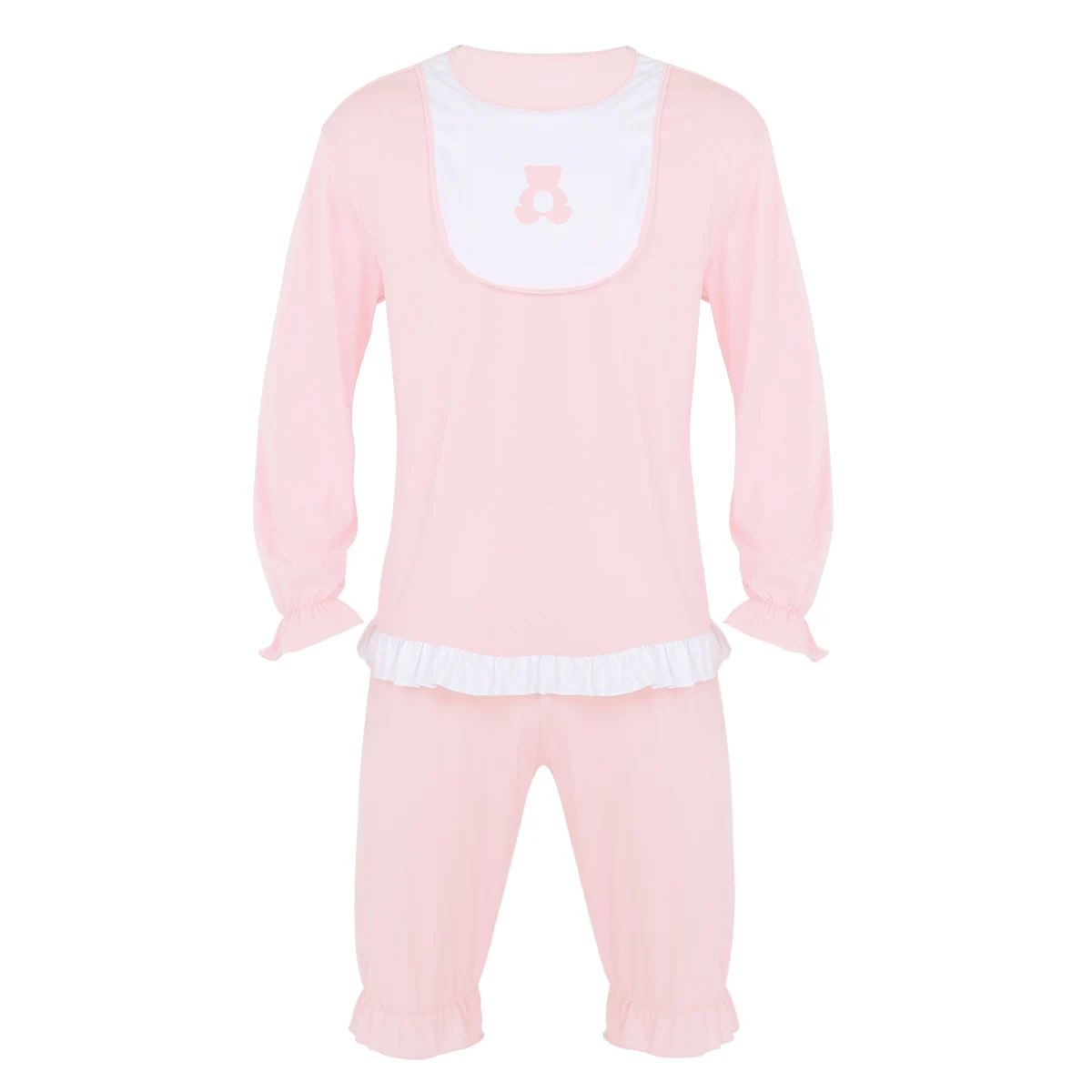 Для взрослых милое детское нарядное платье костюмы мужская пижама спортивный костюм с длинными рукавами нижнее белье наборы ночных рубашек костюм для Хеллоуина - Цвет: Light Pink