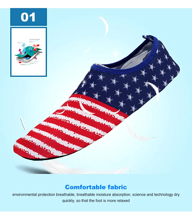 1 (24)Woman Barefoot Skin Sock Striped Shoes Beach Pool Water Socks GYM Aqua Beach Swim Slipper On Surf Aqua Wade Shoes