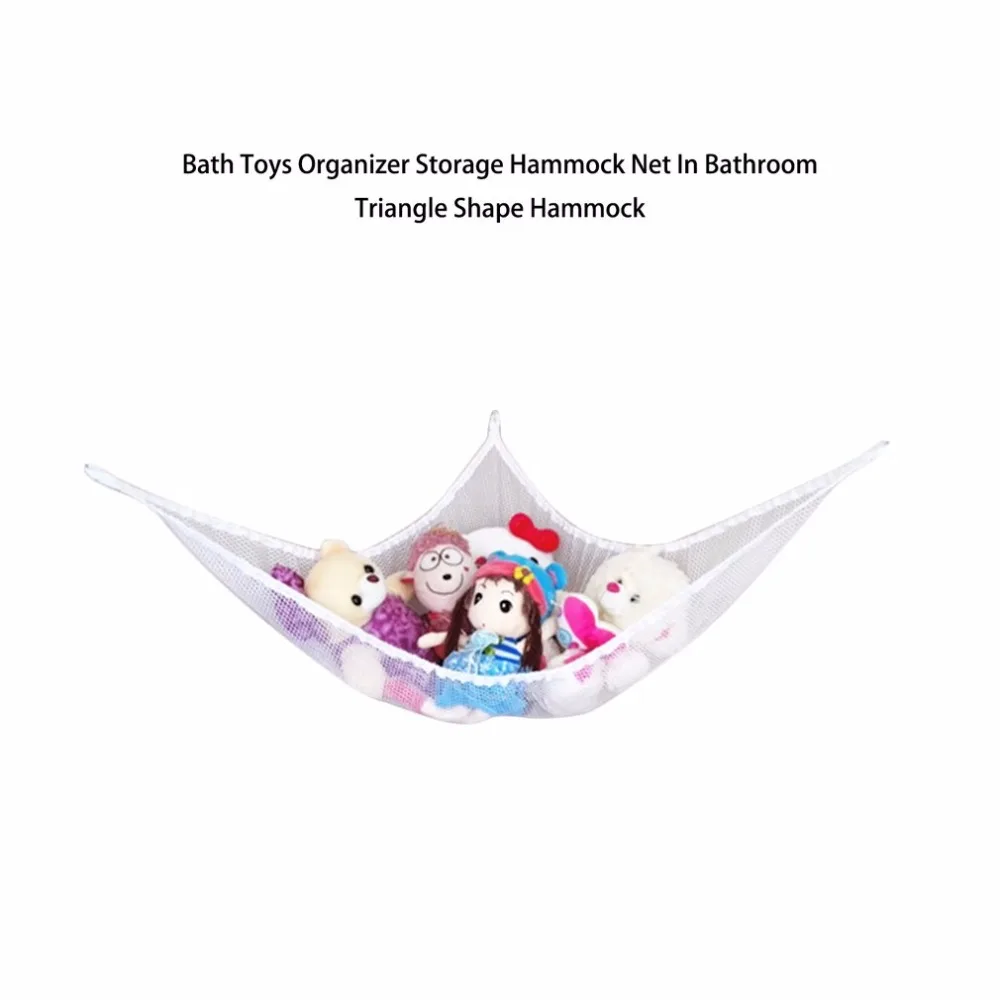 Bath Toys Organizer Storage Hammock Net In Bathroom Triangle Shape