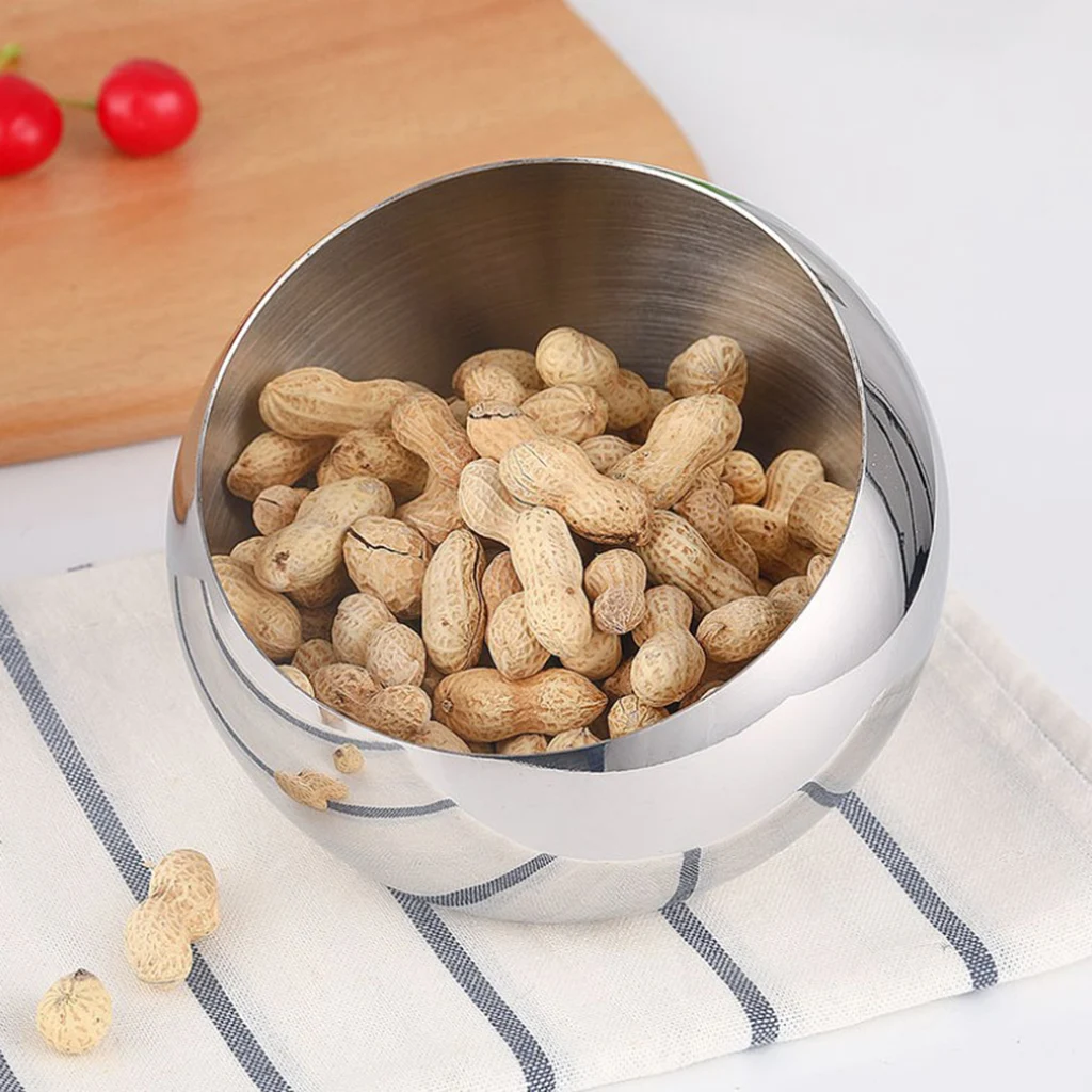 Stainless Steel Serving Bowl Fruit Salad Snacks Sugar Plate Ice Bucket Bowls Tableware Kitchen Dining