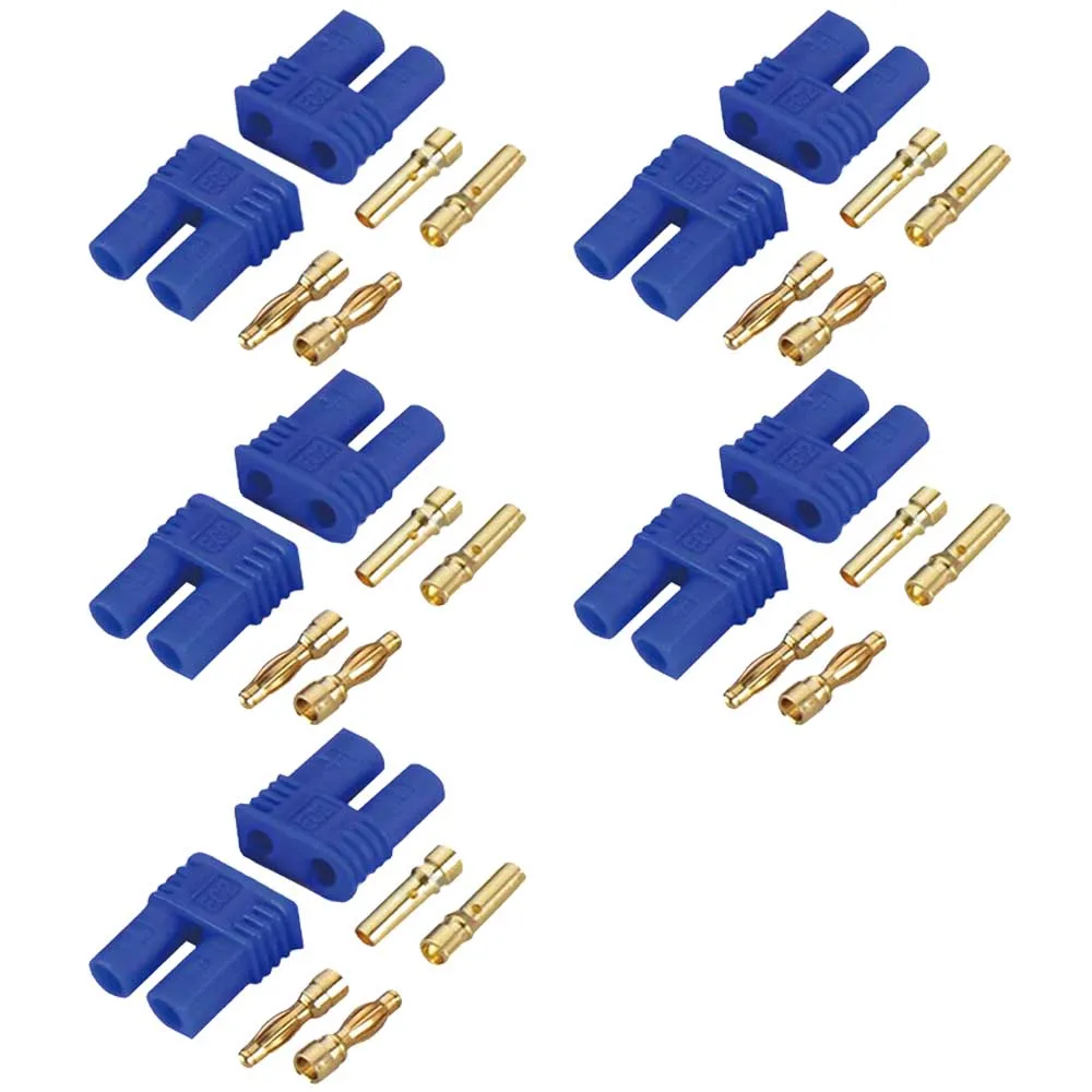 

5 Sets Male Female RC EC2 2.0mm Lipo Battery Connector Gold Bullet Plug