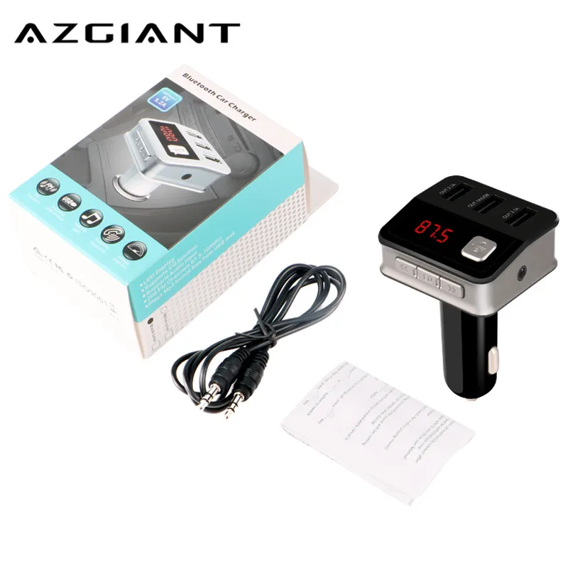 AZGIANT, черный Bluetooth, fm-передатчик, автомобильный комплект, беспроводной, громкая связь, вызов, руль, MP3 плеер, музыка, стерео радио, BT8109B