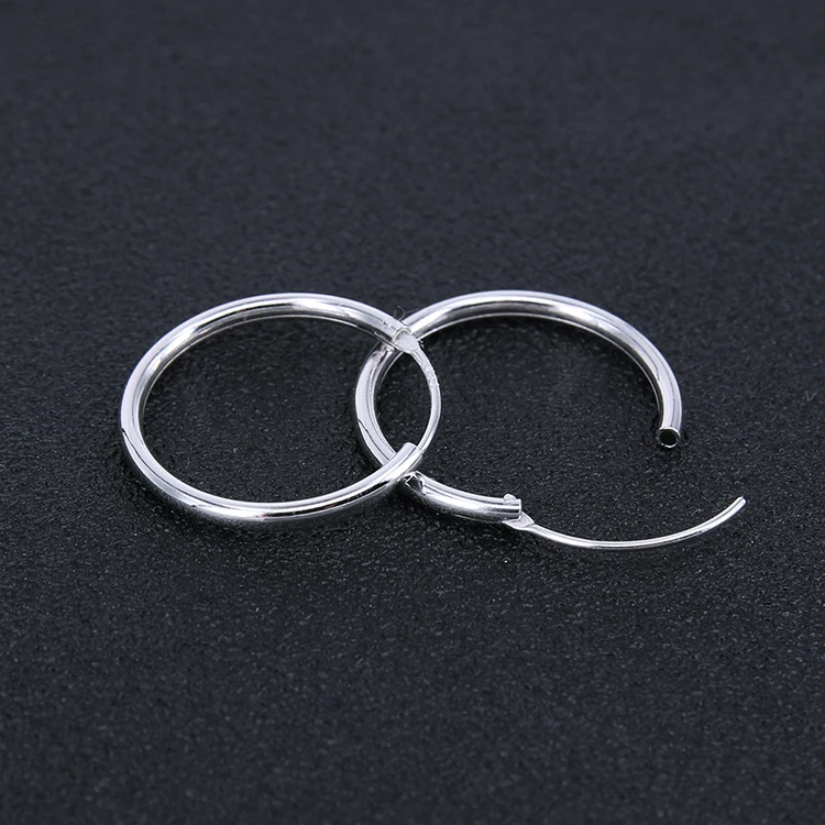 Простые 925 пробы серебряные серьги-кольца для женщин, маленькие серьги-кольца, круглые серьги-кольца