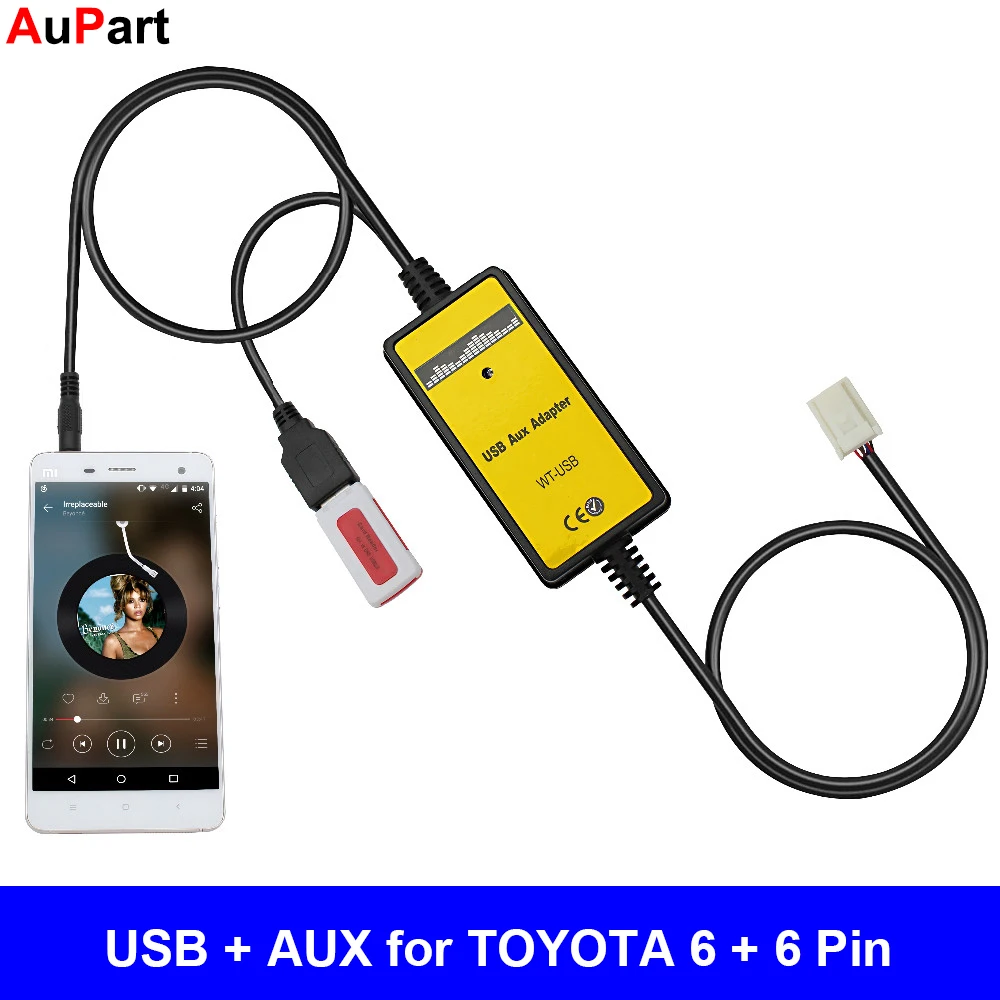 Автомобильный радиоприемник MP3 USB AUX адаптер 3 5 мм Интерфейс cd чейнджер для TOYOTA