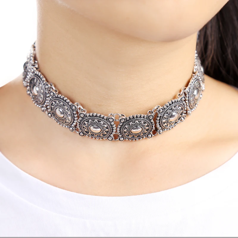 Hot Boho Collar Choker Silver Necklace statement jewelry for