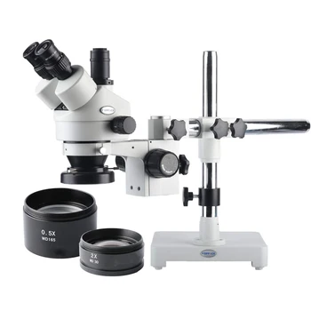 

Trinocular Zoom Stereo Microscope 10X/20mm Widefield Eyepiece 0.7X-4.5X Zoom Range 3.5X-90X Magnification 1XCTV,0.5X CTV Camera