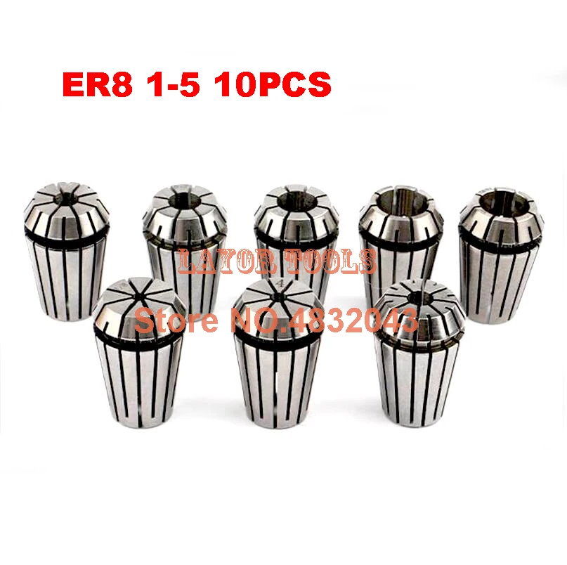 

Free Shipping 10PCS for ER Collet Spring ER8 Collet Chuck for Spindle Motor Engraving/Grinding/Milling/Boring/Drilling/Tapping