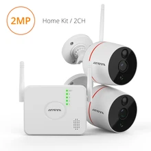 ATFMI 2CH Wireless IP Camera PIR Moniton Decetion CCTV Kit 1080P 2MP HD P2P Security System Two-way Audio Video Recorder APP