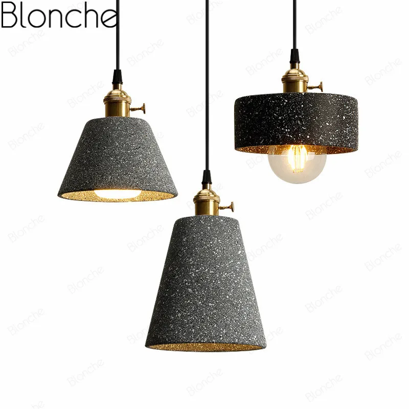 Современные цементные подвесные светильники промышленный Лофт подвесной светильник для кухни спальни столовой винтажный светодиодный светильник домашний декор