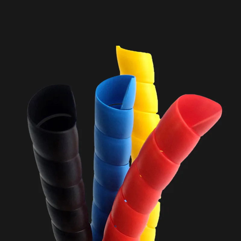 Colored 2M 14mm Spiral Wire Wrap Tube Flame Retardant Electrical