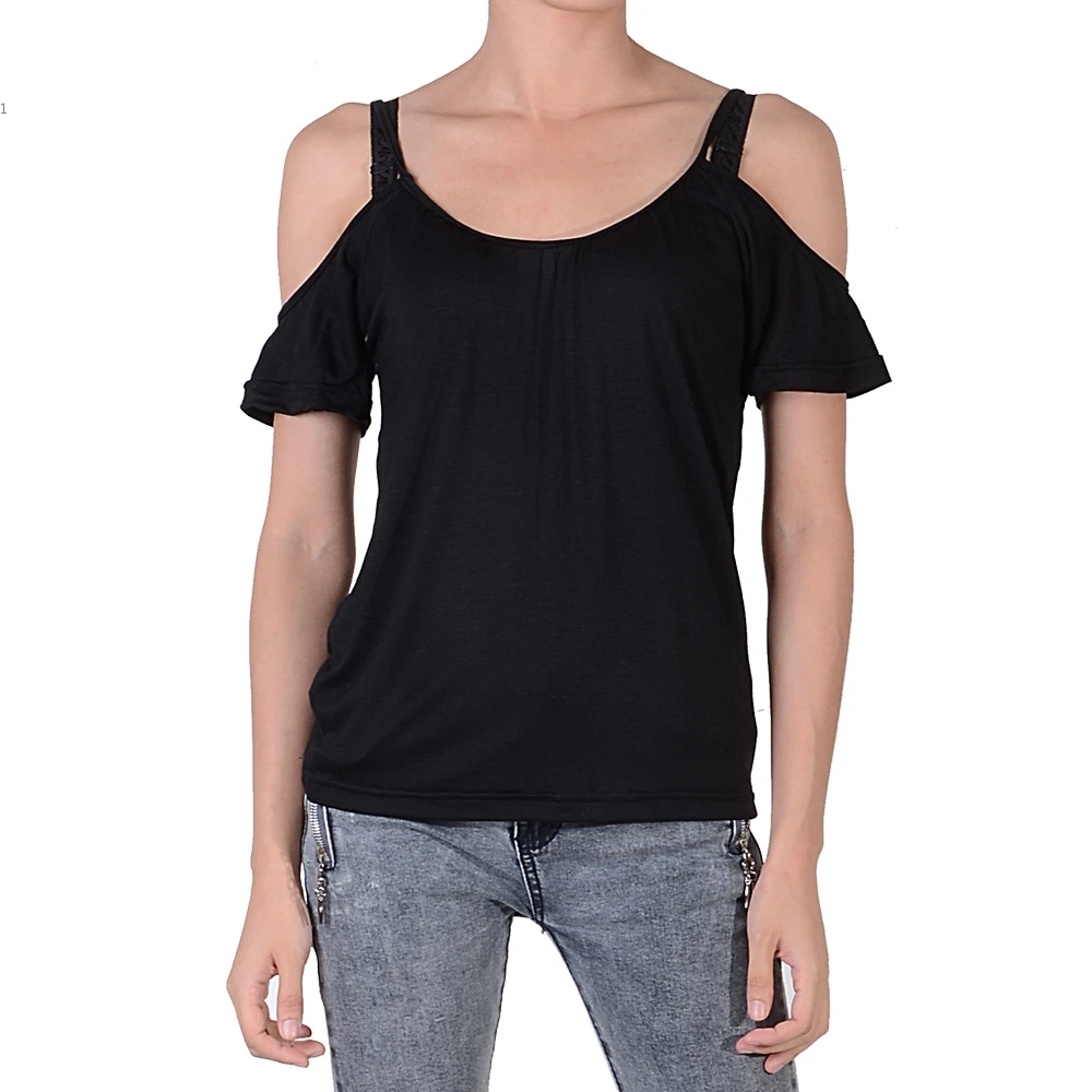 2016 Summer Women's Off Shoulder T Shirt Batwing Sleeve Loose Fit Tee