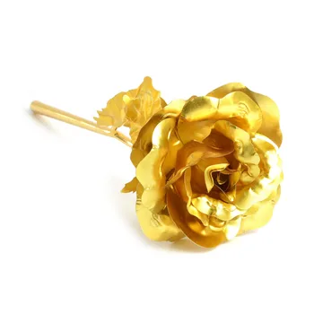 

Gold Color Foil Rose Flower Valentine's Day Gift Gold Color Plated Flower For Marriage Proposal Showcase Counter Jewelry Display