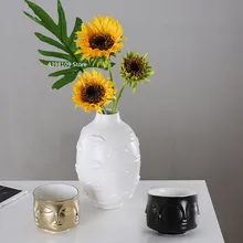 Креативная многогранная портретная ваза, домашний декор в скандинавском стиле, керамическая ваза в горшках, многогранная ваза