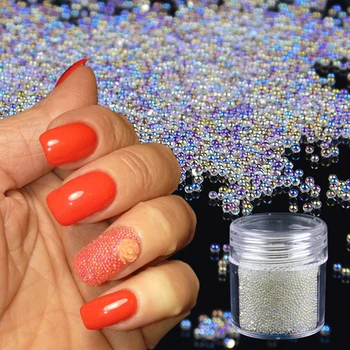 

Wholesale 12 Boxes AB Clear Micro Caviar Beads 3D DIY Glitter Bead Manicure Nail Art Decoration