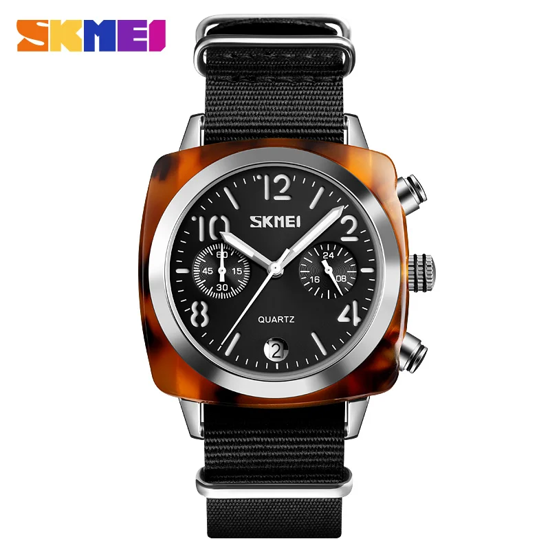 SKMEI Luxury Fashion Women Watches Men Quartz Wristwatches Waterproof Stopwatch Multi-dial Quartz Watches relogio feminino 9186 - Цвет: Silver Black