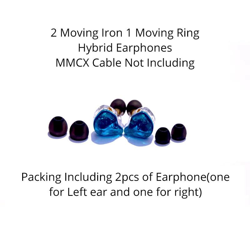 ISKAS наушники для музыки Спорт Headfone MMCX Электроника Hifi технология сотовые телефоны электроника 2 подвижные железные 1 движущееся кольцо - Цвет: Blue