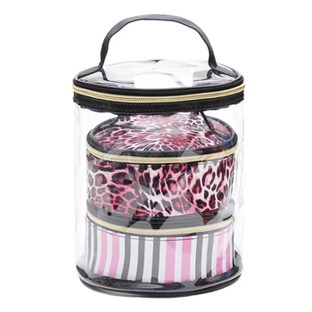 

PVC transparent cosmetic bag travel cosmetic bag 3PCS set camouflage makeup storage bag cosmetic box beautician vanity essential