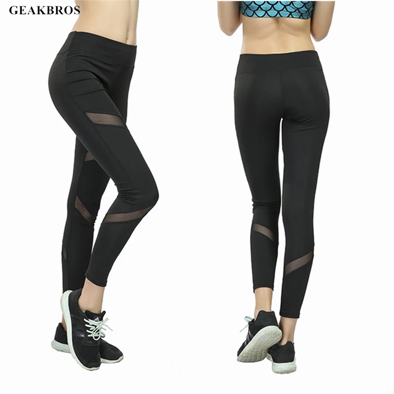 

2018 Sports Leggings Mesh Yoga Pants Fitness Tights Sportswear Woman High Waist Seamless Leggings Quick Dry Gym Running Clothes