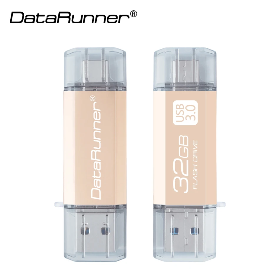 New DataRunner Type C OTG USB Flash Drive 32GB Usb Stick 3.0 Pen Drive 128GB 64GB 16GB Flash Disk Pendrive for Type-C SmartPhone