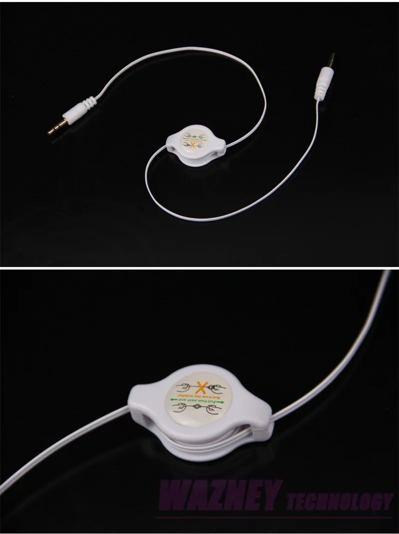 300pcs 개폐식 3.5mm aux 자동차 오디오 케이블 신축성 스프링 3.5mm 잭 자동차 오디오 케이블 AUX 아이폰 삼성 휴대 전화