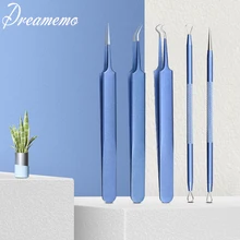 Dreamemo средство для удаления черных точек Комедон экстрактор прыщей Поппер, игла для удаления прыщей и Пинцет Набор для очищения пор средство для ухода за кожей