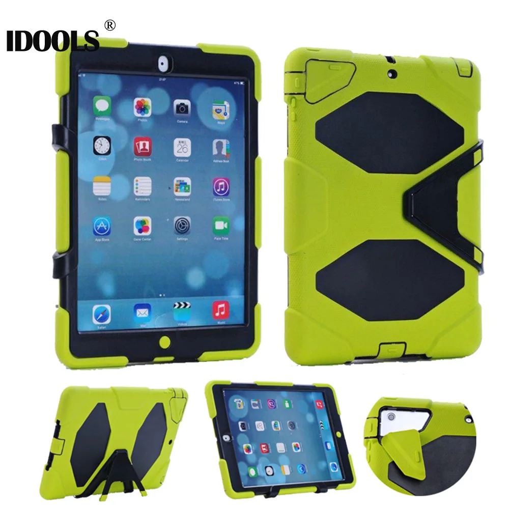 

3 in 1 Hybrid Plastic+Silicon Heavy Duty Shockproof Dual Layer Rugged Military Armor Back Cover Case For iPad Air 1 ipad 5 Coque