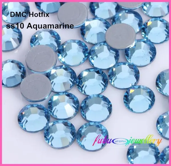 

Free Shipping! 1440pcs/Lot, ss10 (2.7-2.9mm) High Quality DMC Aquamarine Iron On Rhinestones / Hotfix Rhinestones