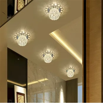 

Corridor Mirror Ceiling Lamp Aisle Veranda Lighting Down Crystal Mordern Surface Mounted 3W LED Ceiling Lights For Living Room