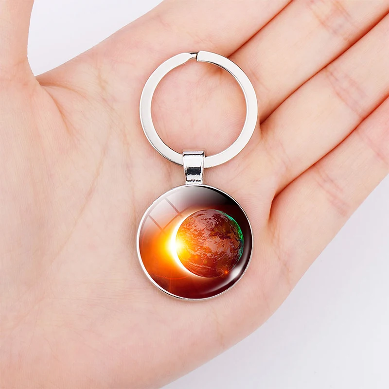 New Product  World Earth Key Chain Charming Galaxy Planet Earth Picture Astronomy Keychain Jewelry Bag Pendant G 