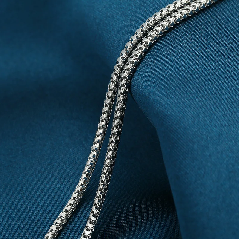AMORUI Ballet Girls Trendy Pendant Necklace Blue Silver Pendant Women Chain Necklace Fashion Women Stainless Steel Necklaces