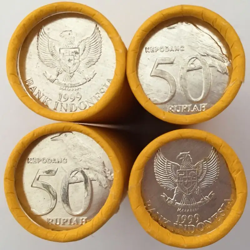 25 шт резьбой UNC Индонезия 50 монета рупия монеты мира для сбора 100% реальные и