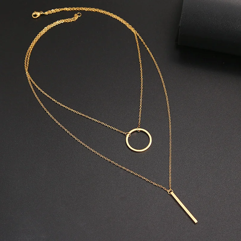 Cacana Stainless Steel Necklace Free Shipping New Fashion Stick Pendant Necklace Women Holiday Jewelry Wholesale
