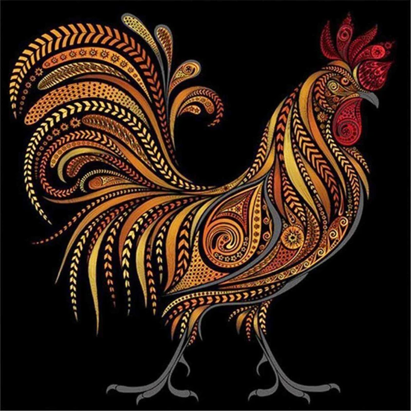 GLymg Diamond Embroidery Cock Chicken Animal Series Diamond Painting Full Drill Square Rhinestones Embroidery Wall Home Decor