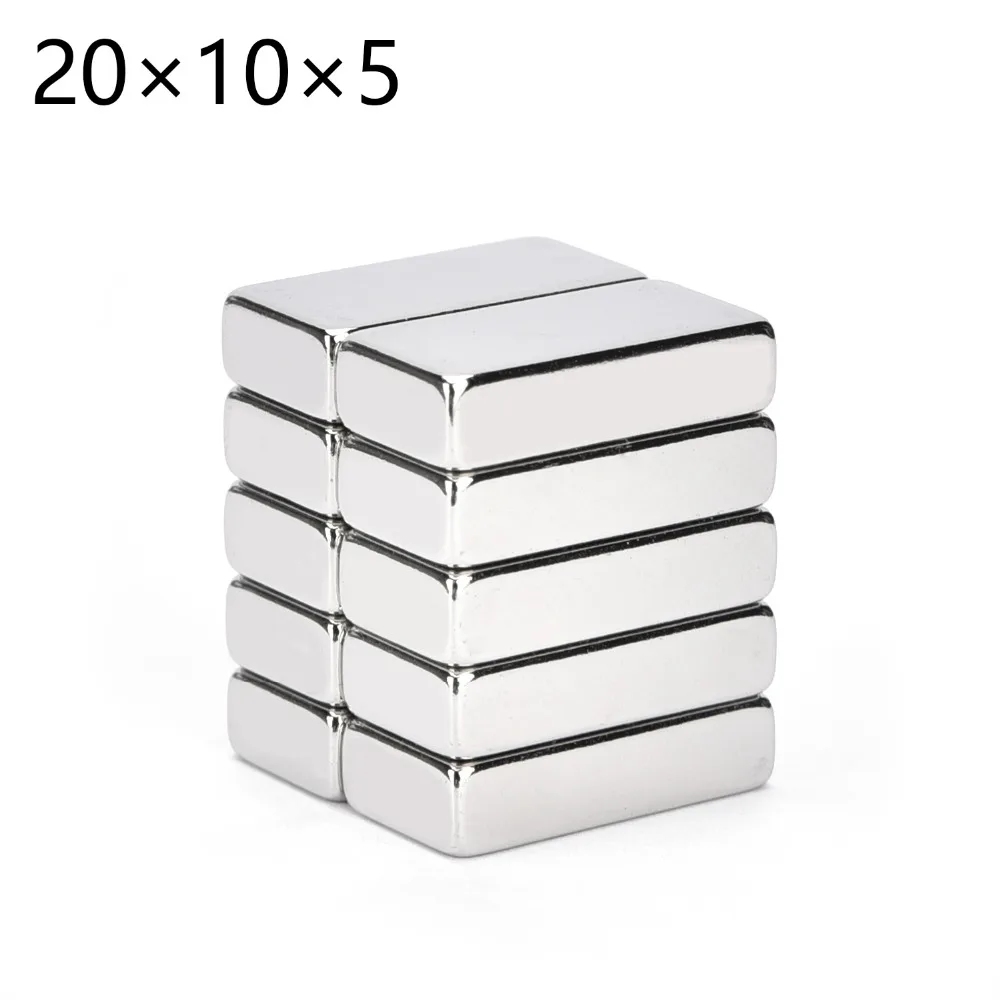 

5pcs/lot Strong magnets 20x10x5mm Max Working Temp. 80 degree C. rare earth neodymium magnet 20*10*5mm