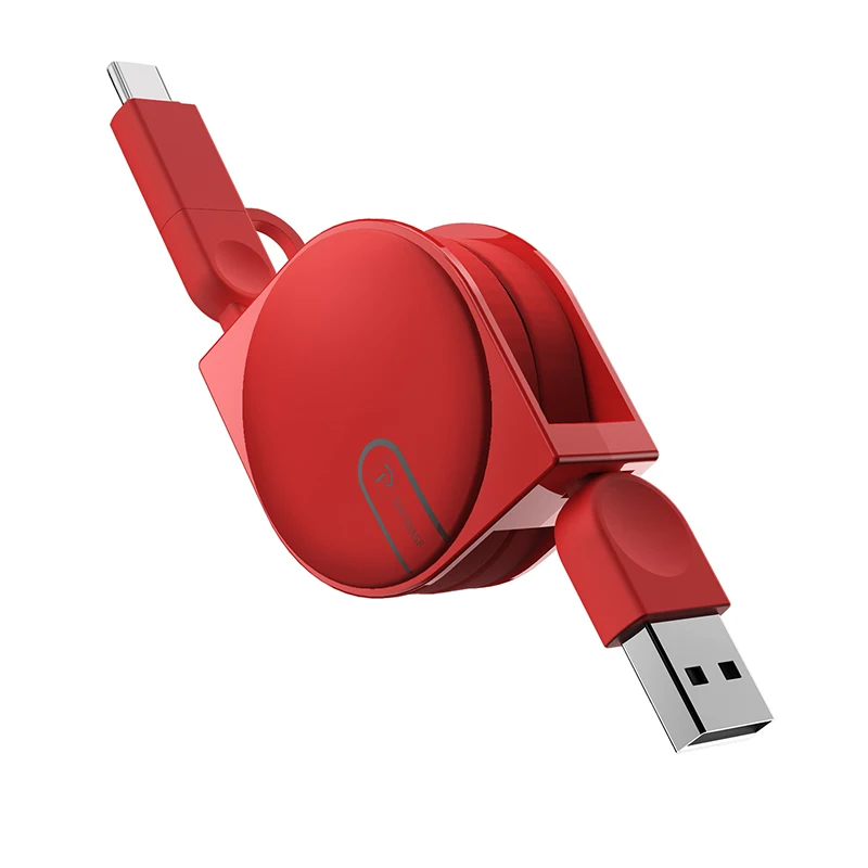 2 в 1 USB кабель для iPhone XS Max X XR 7 8 6 6S Plus Micro USB кабель для Xiaomi huawei samsung выдвижной для мобильного телефона кабель - Цвет: Red