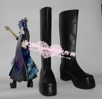 

Vocaloid Kaito Black Halloween Cosplay Boots Shoes H016