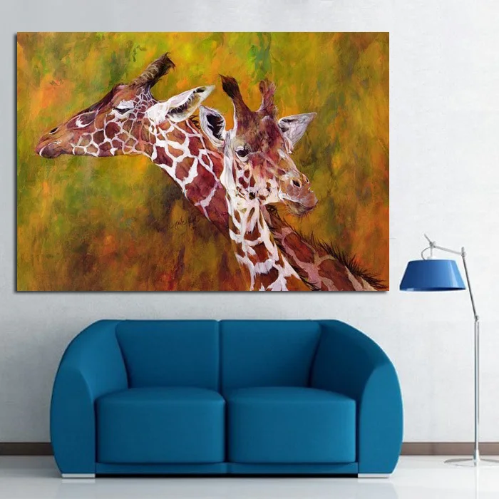 

Handpainted Art Abstract Giraffes Pictures Modern Wall Art Hang Pictures Animal Oil Painting On Canvas Best Wall Decor