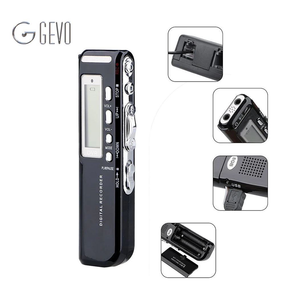 

Free Shipping LCD Digital Voice Recorder 8GB Portable Audio Recorder Support Telephone Recording Pen Dictaphone Mp3 Player