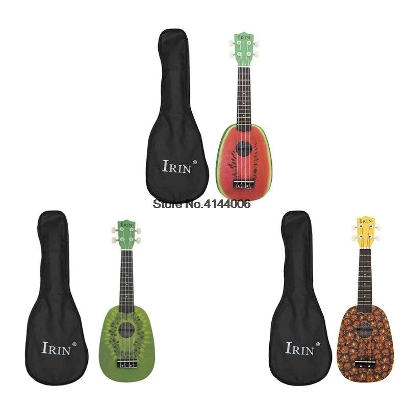 

Ukulele 21 inch 12 Fret Uke 4 Nylon String Kiwifruit Pattern Wood Guitar Drop Ship