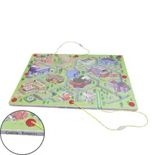 Замок Рыцари магнитная палочка мраморный лабиринт городской жизни лабиринт Развивающие детские деревянные родителей семейные игры игрушки