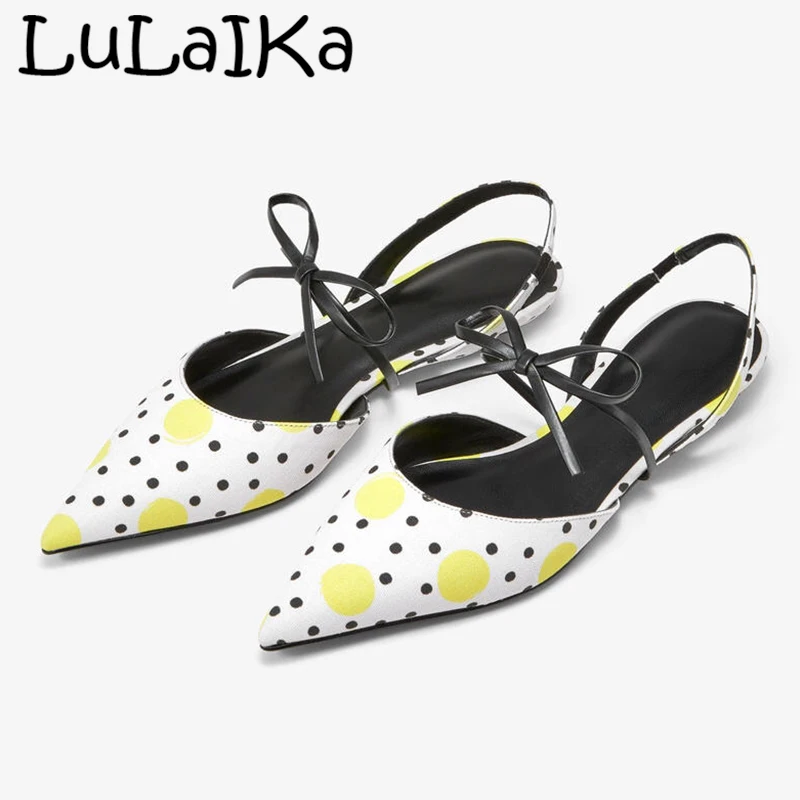 

2019 Sexy Pointed Toe Spell Color Woman Outdoor Party Low Heel Sandals Summer Comfortable New Butterfly-Knot Lady Shoes