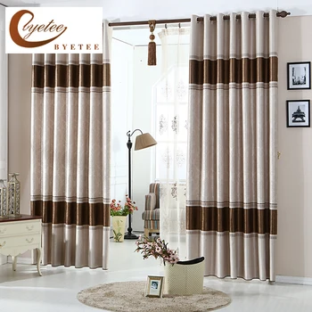 

[byetee] Blackout Kitchen Curtains For Modern European Window Curtain Living Room Bedroom Manufactured Embroidery Yarn Drapes