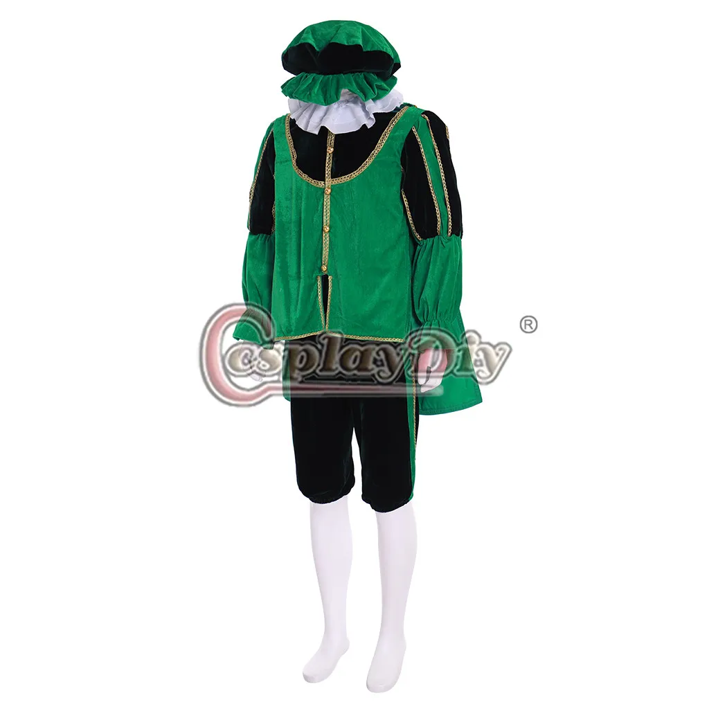 Cosplaydiy Medieval Tudor Isabelino Verde Costume Outfit