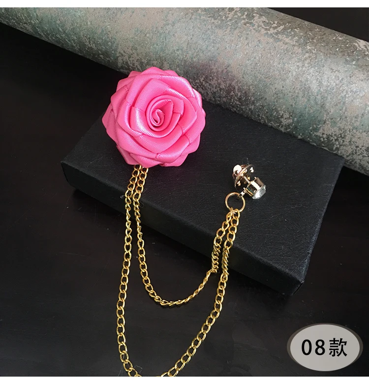 I-Remiel новая Оригинальная полосатая булавка цветок розы Брошь с кисточкой Свадебный костюм, воротник рубашки аксессуары мужские броши подарки для гостей