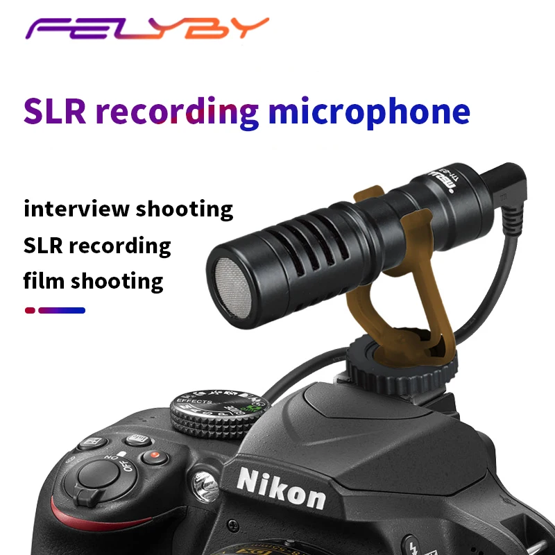 

FELYBY ES-117 Professional DSLR Condenser Microphone Interview Video Recording Mic Camera Video Recording Filmmaking Microphone