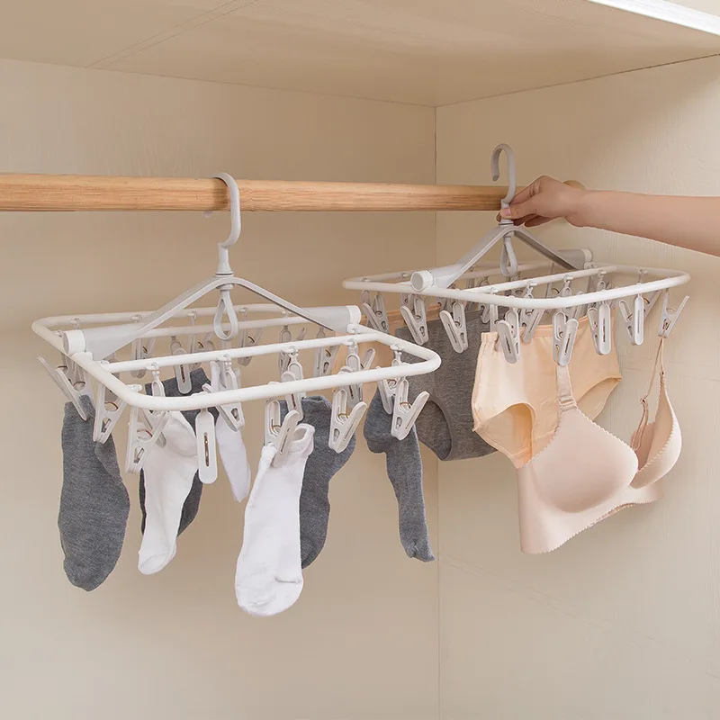 24 Clip Folding Drying Rack Underwear Socks Multi-functional Clothes Hot Sale High Quality 2019 New Patterns | Дом и сад