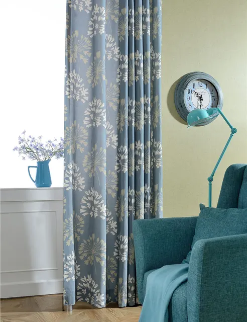 American Rustic Style Blue Curtains Room Divider Floral Kitchen Door Polyester Cotton Printed Curtain Fabric American Rustic Style Blue Curtains Room Divider Floral Kitchen Door Polyester Cotton Printed Curtain Fabric