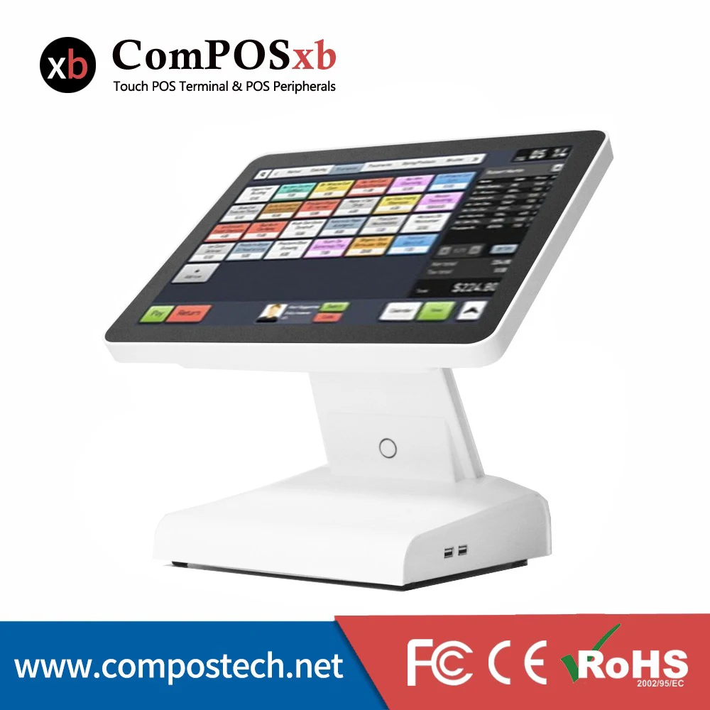 

15" All In One Touch Screen Retail POS System Point Of Sale Cash Register With VFD Customer Display POS1619C