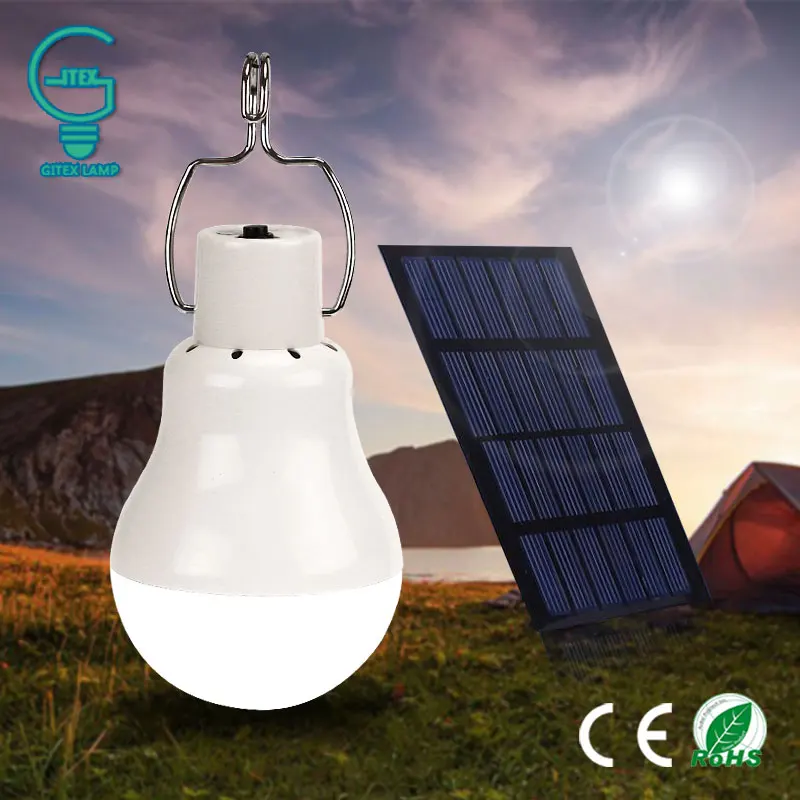 

Gitex Solar Bulb Lamp 15W 130LM Solar Powered Camping Light 5V Portable Outdoor Solar Energy Charged LED Lighting